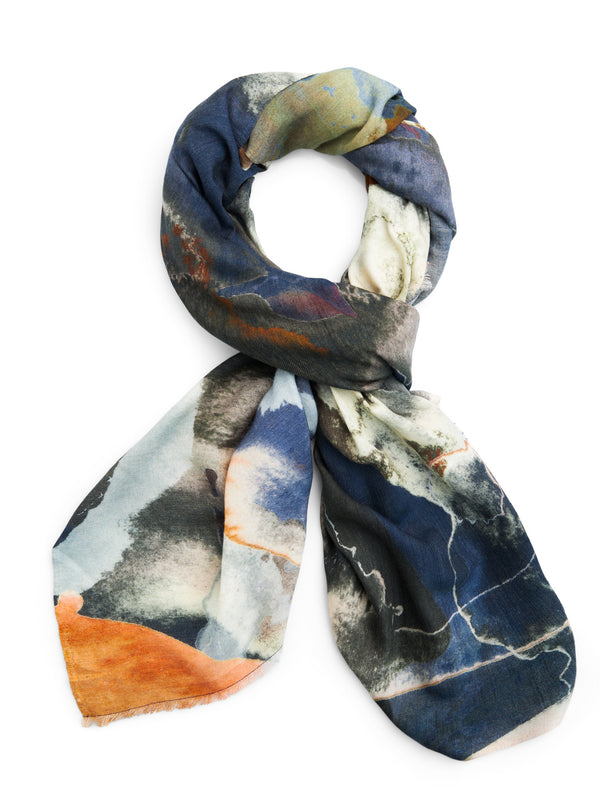 Blue Storm Wool Scarf