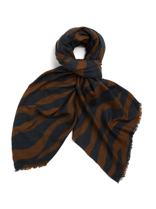 Zebra Nougat Wool Scarf